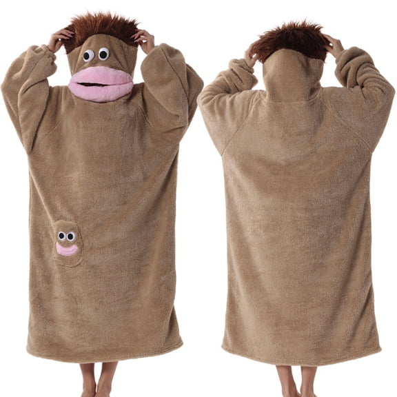 ZHANGDER Super Soft Warm Wearable Blanket Hoodie, Big Mouth Monster, Oversized Hooded Blanket, 9 Colors One Size