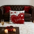thumbnail image 4 of Dtchengua Heart Print Decorative Pillow - Red Valentine‘s Throw for Living Room, Bedroom & Festive Ambiance, 4 of 6