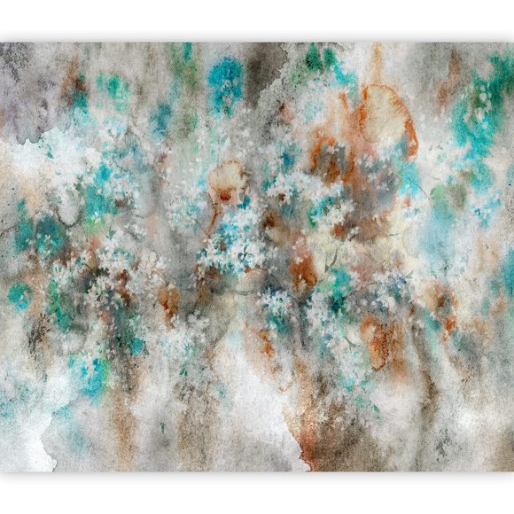 artgeist Wall Mural Botanical 98x69 in - XXL Non-Woven Wallpaper Fleece Wall Decor Photo Print Picture Image Design Nature Faux Concrete Abstract Flowers Floral a-C-0177-a-a