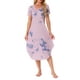 thumbnail image 2 of INSPIRAR CHIC Camisón de Mujer con Cuello en V, Manga Corta, Camisón Largo, Vestido de Lounge de Primavera Verano con Bolsillo, Talla XL, Tie Dye Rosa, 2 of 6