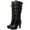 Black, variant on EGNMCR Knee High Boots Fashion Women Cosplay Tied Leather Kneeth Platform Gothic Bows Shoes
