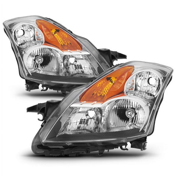 AKKON - Fits 2007 2008 2009 Altima Sedan Driver & Passenger Both Side Halogen Headlights Headlamps Chrome