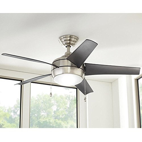 Windward 44 In Led Indoor Brushed Nickel Ceiling Fan With Light Kit Com - Home Decorators Collection Windward 44