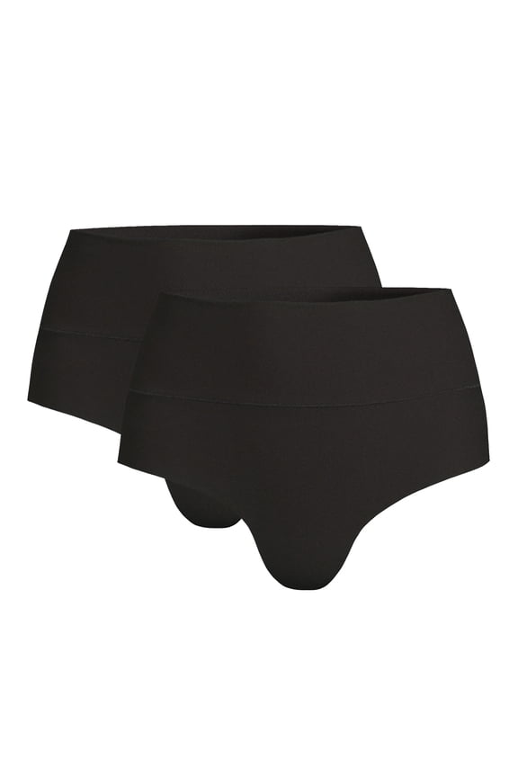 Women's Smoothing Thong Panties, 2-Pack