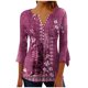 thumbnail image 1 of Camisas Awdenio para mujer, blusa informal de moda juvenil, cuello en V, camisa de tres cuartos, tops estampados de otoño, sudaderas, ofertas, 1 of 5