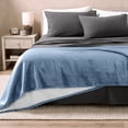 thumbnail image 2 of Manta de cama de felpa Sherpa Bare Home matrimonial/queen azul corona, 2 of 6