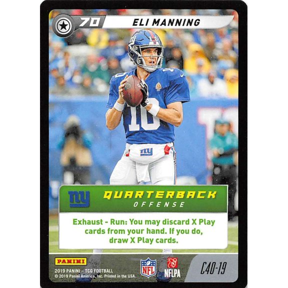 Collectible 2019 Panini NFL Five #C40-19 Eli Manning Football Trading Card