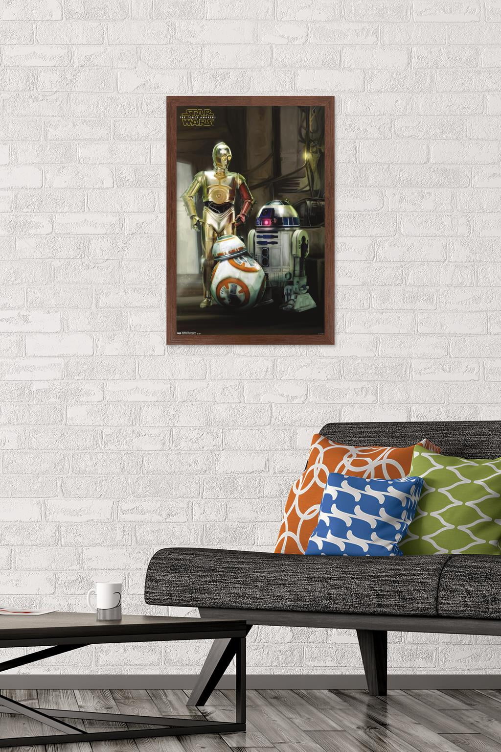 Star Wars: The Force Awakens - Droids Wall Poster, 14.725" x 22.375", Framed
