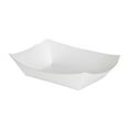 thumbnail image 5 of Restaurantware-Bio Tek 4 Ounce Paper Boats, 50 Disposable #25 Food Trays - PE Lining, Durable, White Paper Food Baskets, For Concession Stands, Picnics, or Fairs, Stackable, 5 of 11