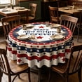 thumbnail image 5 of 4Th Of July Tablecloth 60 Inch Round, Patriotic Memorial Day Print Flowers Decorations For Home Table Cloth, Independence Day Blue Seasonal Decor Tablecloths Polyester For Picnic Party Supplies, 5 of 6