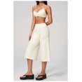 thumbnail image 3 of PISONIC Womens Workout Sets Two Piece Spaghetti Straps Sports Bra Matching Wide Leg Capri Pants Gym Work Pilates Outfits, 3 of 8