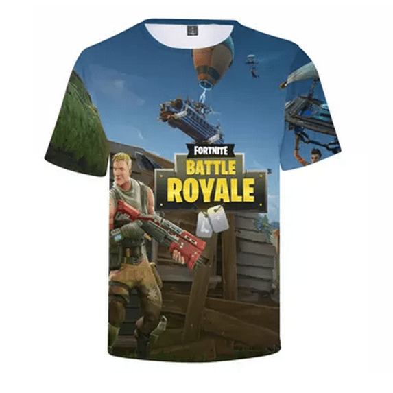 Fortnite Tshirt - 3D Print Design - Quick Dry - Crew Neck T-Shirt