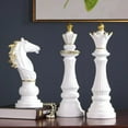 thumbnail image 4 of Resin Craft Decoration International Chess King Horse Head Golden Three-Piece Set Art Decorative Accessories, 4 of 6