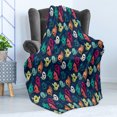 thumbnail image 4 of Halloween Soft Flannel Fleece Throw Blanket, Cartoonish Drawn Colorful Spooky Ghosts with Boo Wow and Help Lettering, Cozy Plush for Indoor and Outdoor Use, 70" x 90", Multicolor, by Ambesonne, 4 of 5