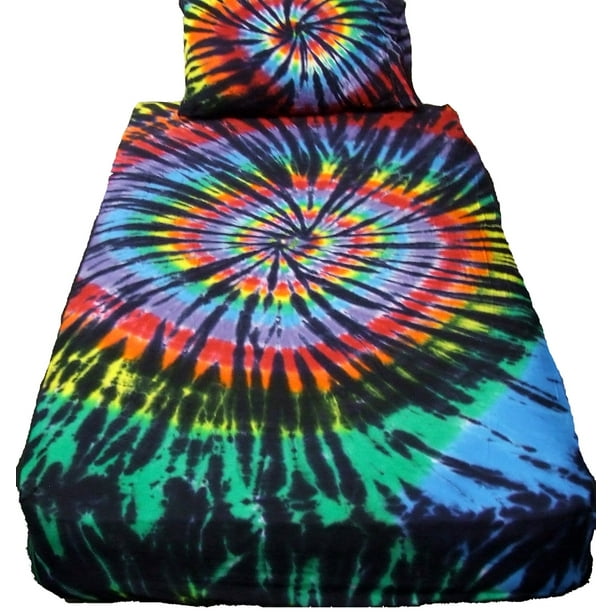 Stained Glass Spiral Bedding Tie Dye, Tie Dye Queen Bed Sheets