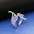 thumbnail image 7 of Uloveido Fancy Angel Wings Open Tail Rings Platinum Plated Pave Cubic Zirconia Rings Birthday for Women (Size 7), 7 of 7