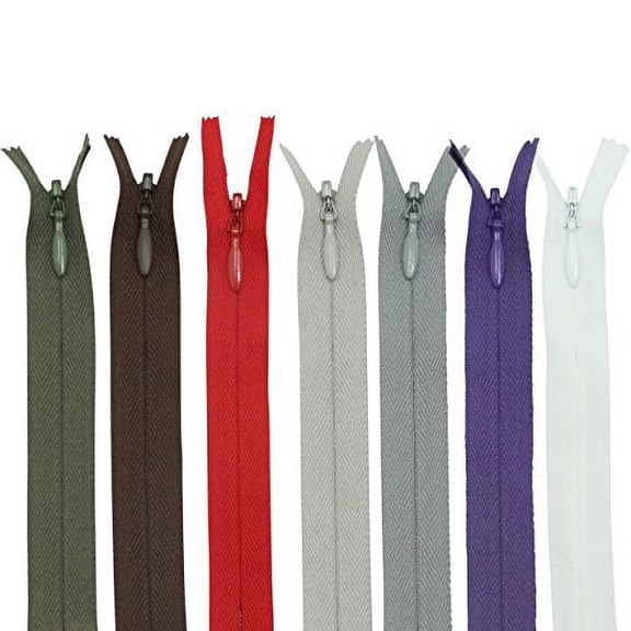 #2 Nylon Invisible Zippers 22" - 25 Assorted Color Pack