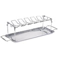thumbnail image 3 of Destyer Portable Grilling Basket Mesh Clip 14 Slot Stainless BBQ Rib Shelf Non -Stick Barbecue Chicken Wing Leg Rack, 3 of 6