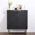 thumbnail image 2 of Storage Cabinet with 2 Doors, Kitchen Buffet Cabinet, Modern White Accent Cabinet, Coffee Bar Sideboard Cabinet for Kitchen, Dining Room, Living Room, Hallway, Black, 2 of 7