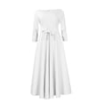 thumbnail image 4 of LSLJS Women's Spring and Fall New Fashion Style Lace Up Long Sleeve Large Size Long Dress, Plus Size Dress, 4 of 4