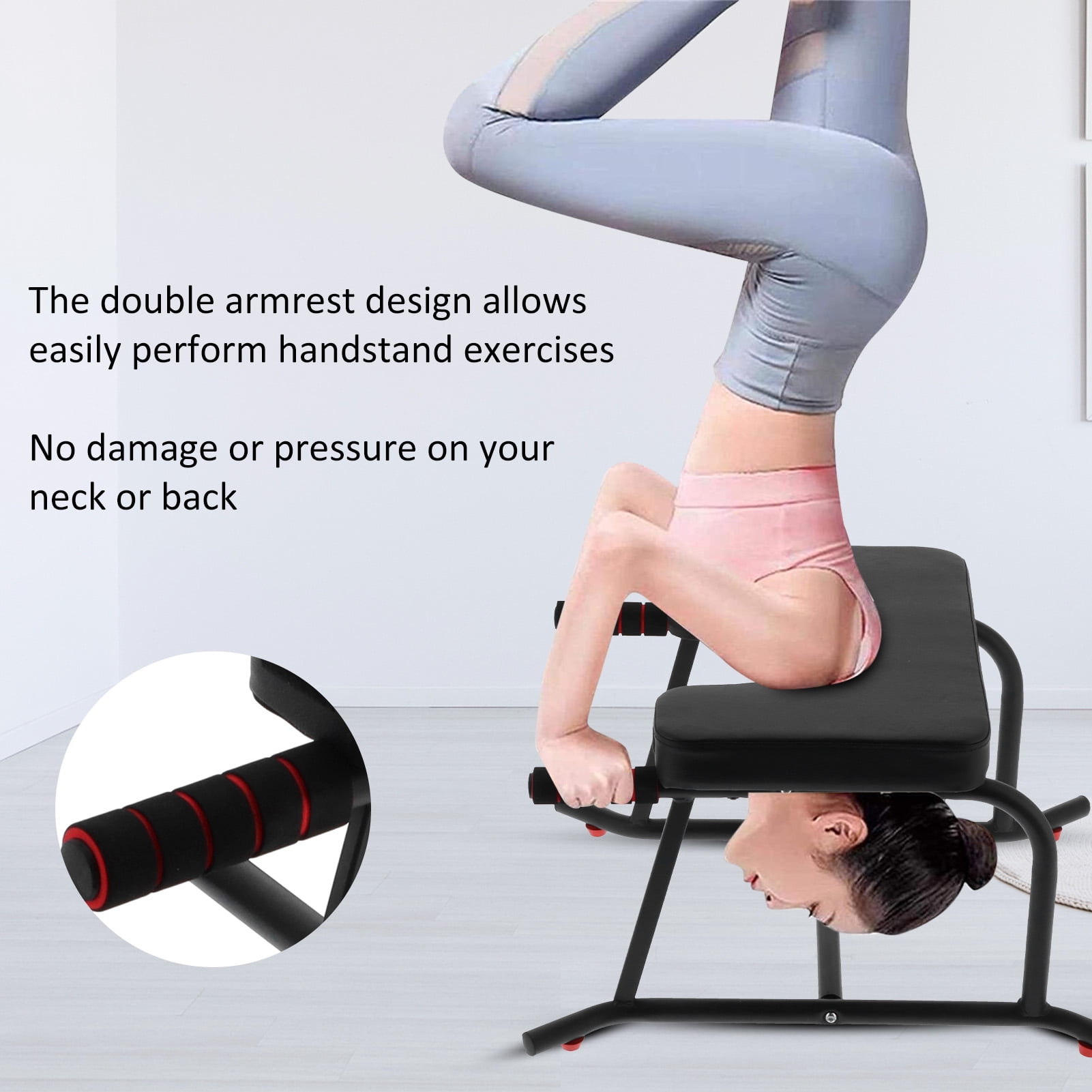 Wood Headstand Yoga Inversion Chair Bodylift Bench Gym Equipment Non-slip Feet 
