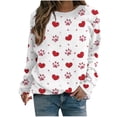 thumbnail image 1 of VALMASS Chandails en Molleton de la Saint-Valentin pour Femmes Graphique Manches Longues Col Rond Hauts Mode Décontractée Pull Ample Blouses (m, Blanc-F), 1 of 4