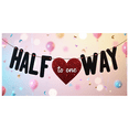 thumbnail image 2 of Black Background Banner with Glittery Gold Text Half to Way and Red Heart Element Party Decorations Photo Backdrop for Celebrations Milestones Events Gatherings, 2 of 4