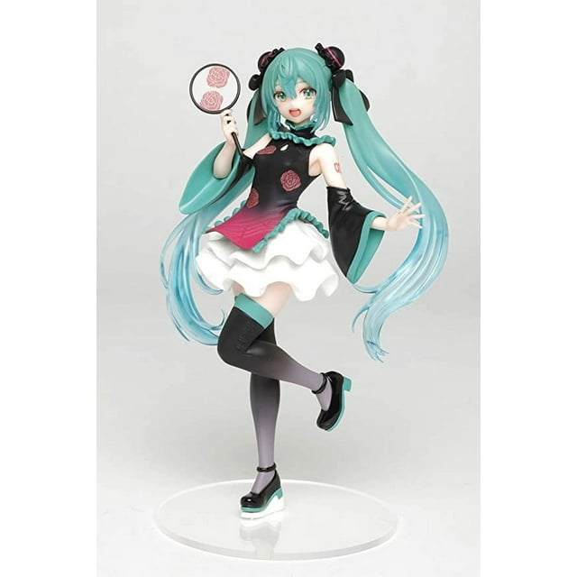 Figura de premio Hatsune Miku con vestido mandarín en versión cheongsam para colecciones o regalos de amantes del personaje, 19 cm