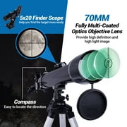 Telescope for Adults with 3 Rotatable Eyepieces, 700mm HD High Powered Astronomy Telescope, 70mm Large Aperture Optics Telescope for Moon Viewing, Outdoor Scenery Watching