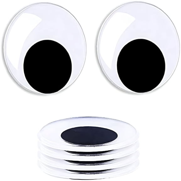 CCOCC 5 Inch (13cm) 4pc Giant Black Googly Wiggle Eyes With Self-adhesive for Handmade DIY Crafts Decorations