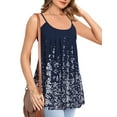 thumbnail image 3 of Plus Size Cami with Built in Bra Women Adjustable Strap Casual Floral Print Tank Top, 3 of 7