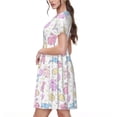 thumbnail image 2 of Disketp Easter Colorful Rabbit para Vestido de Manga Corta para Mujeres, Vestidos de Verano para Mujeres, Casual y Holgado para la Playa, 2 of 6