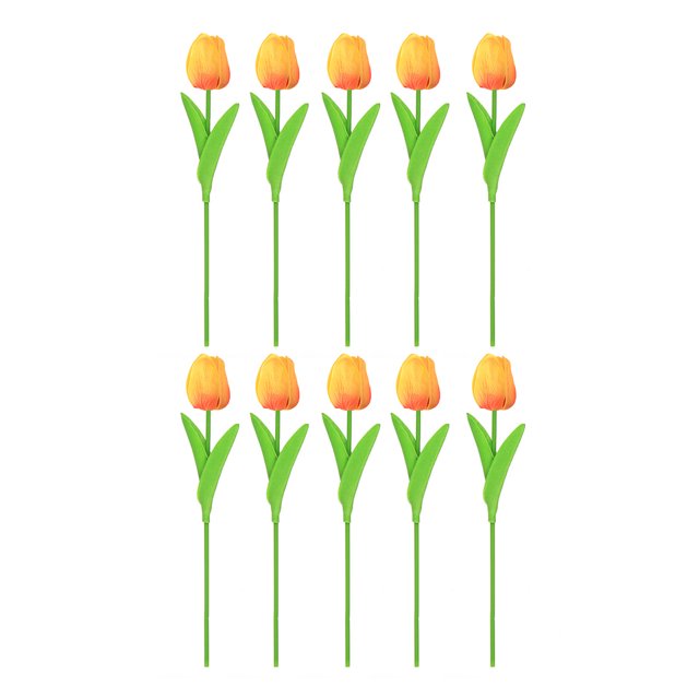 CSChome Artificial Tulip Decoration Artificial Tulip Decoration Realistic Reusable Home Wedding Party Faux Flower Floral Spring Decoration 10Pcs Artificial Tulip Branch with Stem