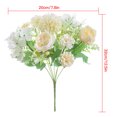 thumbnail image 4 of Moyic Decoración para el hogar, flor de peonía Rosa Artificial, tela de seda, ramo de flores falsas, accesorio de fotografía para fiesta de Flores artificiales champán blanco PC 1 Moyic HA6619-04B, 4 of 6