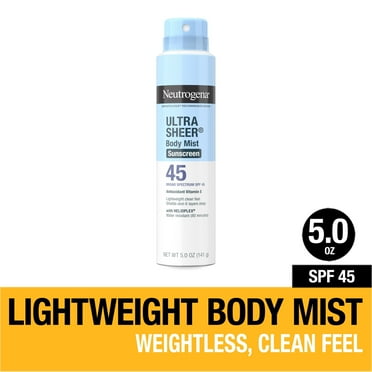 Neutrogena Ultra Sheer Sunscreen Spray, Lightweight, SPF 45, 5 oz