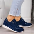 thumbnail image 2 of asdoklhq Sneakers for Women Fashion Women Casual Pumps Thick Bottom Hot Drilling Zipper Lacing Sports Shoes Blue 36, 2 of 6