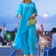 thumbnail image 1 of Atuendos Con Pantalones De Pierna Ancha 2 unids/set conjuntos de dos piezas sueltos sólidos traje de pantalones sueltos para ir de compras (azul S) Kuymtek para Mujer Azul T S, 1 of 9