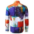 thumbnail image 3 of TAIAOJING Mens Long Sleeve Floral Shirts Tie-dye Printed Lapel Cardigan Loose Special Work Button Down Blouse Shirt, 3 of 5