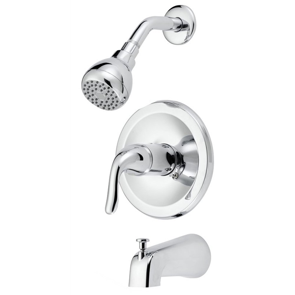 Boston Harbor Tub and Shower Faucet, 2 gpm at 80 psi, Zinc Tub Spout, 1