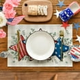 thumbnail image 2 of American Flag Stars Eucalyptus 4th of July Placemats Set of 6, 12x18 Inch Memorial Day Table Mats for Party Kitchen Dining Decoration Red, 2 of 6