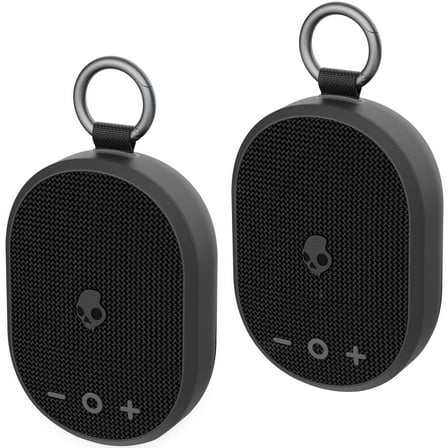 Skullcandy Kilo Wireless Bluetooth Speaker Bundle, 2 Mini IPX7 Waterproof Speakers with 24Hr Battery, True Wireless Pairing, Black