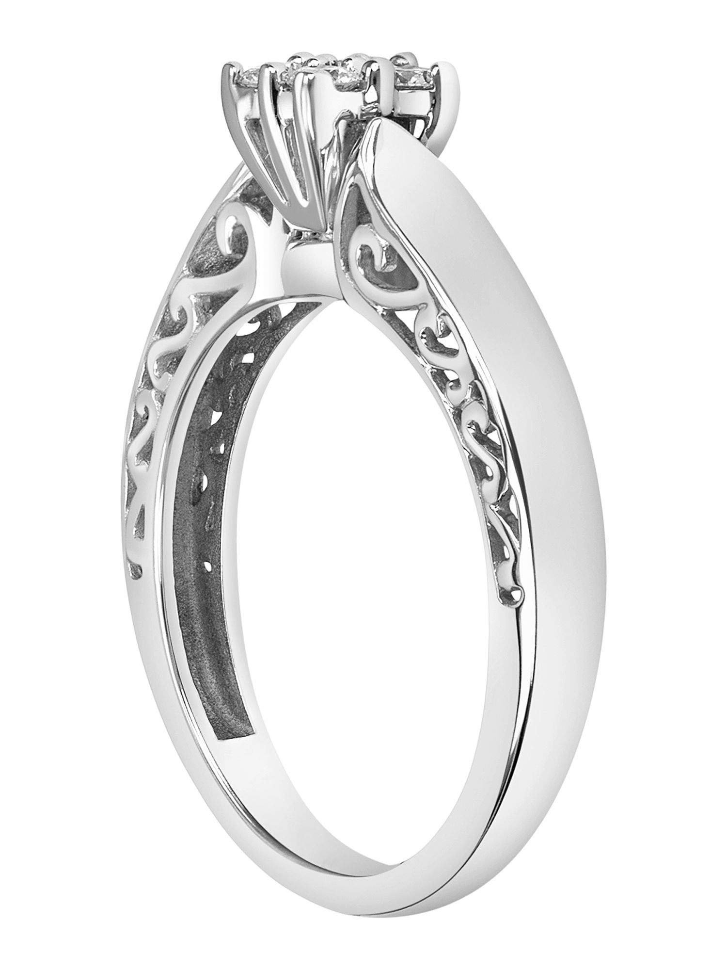 Keepsake Enchanted Princess Diamond Ring 1/5 ct. t.w. in 10K White Gold