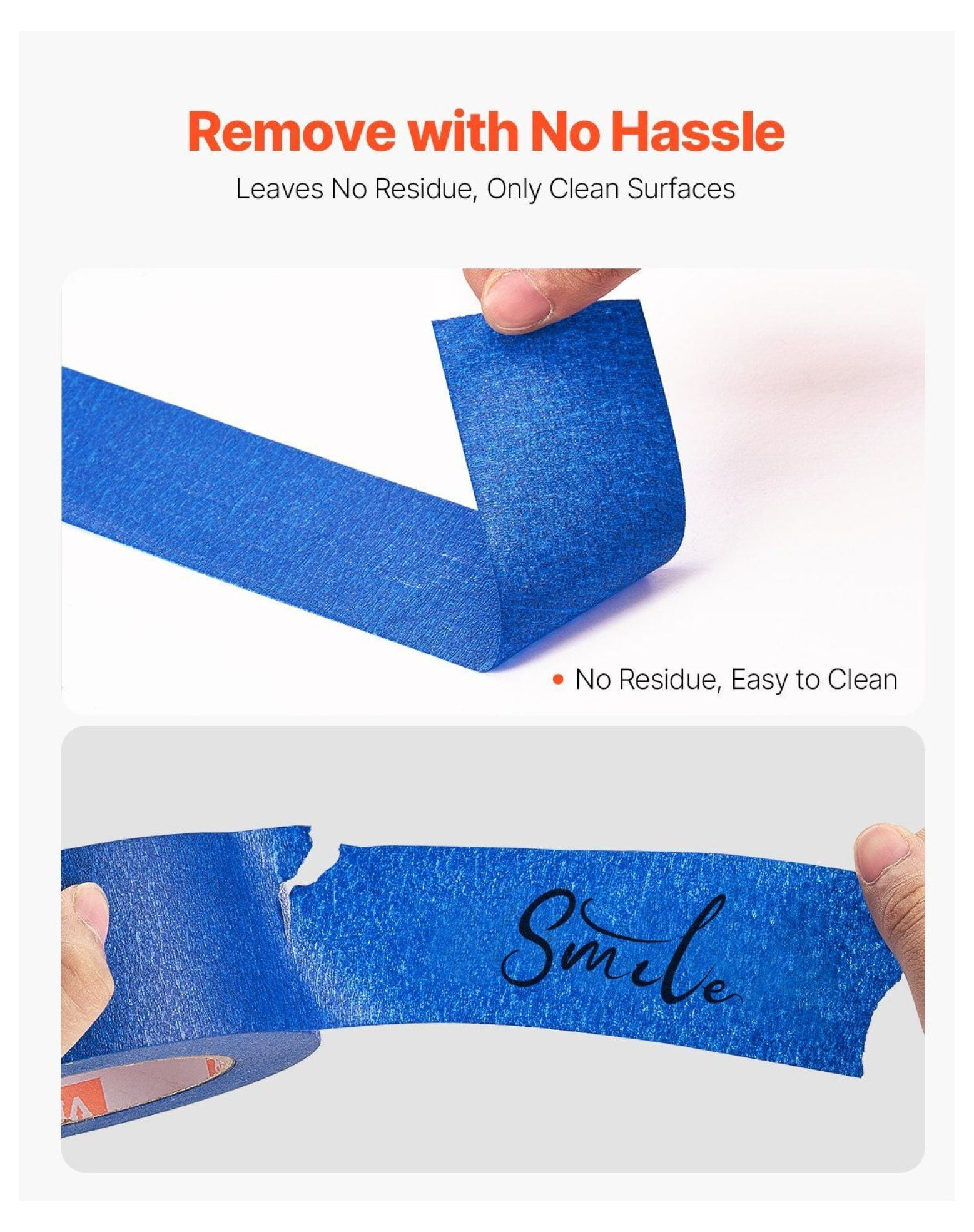 Painters Tape 2 Inch - 3 Rolls Blue Masking Tape (1.88x60yd) - Clean Removal, Paint Protection, Home Renovation, DIY Crafts, Easy Tear