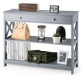 thumbnail image 2 of Console Table 3-Tier with Drawer and Storage Shelves, 2 of 7