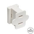 thumbnail image 3 of Vickerman White Female Slide-On Plug Inline for SPT-1, 18 Wire Gauge, 10 per Pack. The slide-on plug has a removable tab for inline and non-inline purpose., 3 of 3