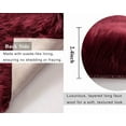 thumbnail image 3 of Heart Faux Fur Rug - Ultra Soft Fluffy Shag Carpet for Bedroom, Nursery, Dorm | Luxury Fake Fur Area Rug for Living Room & Bedside- 19.7" x 27.5" inch, Wine Red Rug, 3 of 4