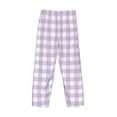 thumbnail image 5 of Balery Purple Checkboard print Men's Pajama Pants,Ultra Lightweight Pjs,Lounge Pant-Large, 5 of 9