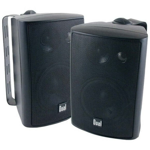 Par de altavoces Dual LU47PB 4 de 3 vías para interiores/exteriores, color negro