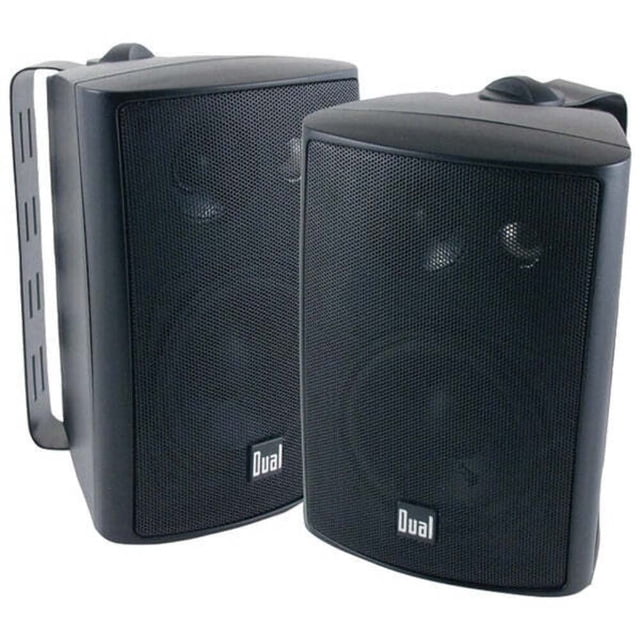 Par de altavoces Dual LU47PB 4 de 3 vías para interiores/exteriores, color negro