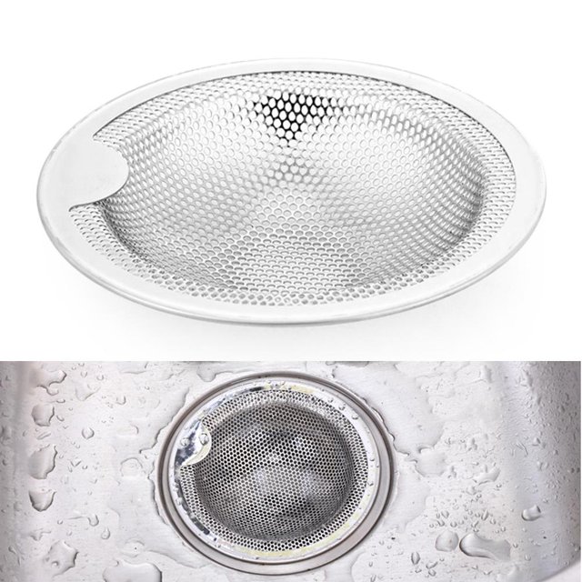 Colector de pelo para bañera de acero inoxidable, filtro de tapón de desecho, colador para fregadero (L)